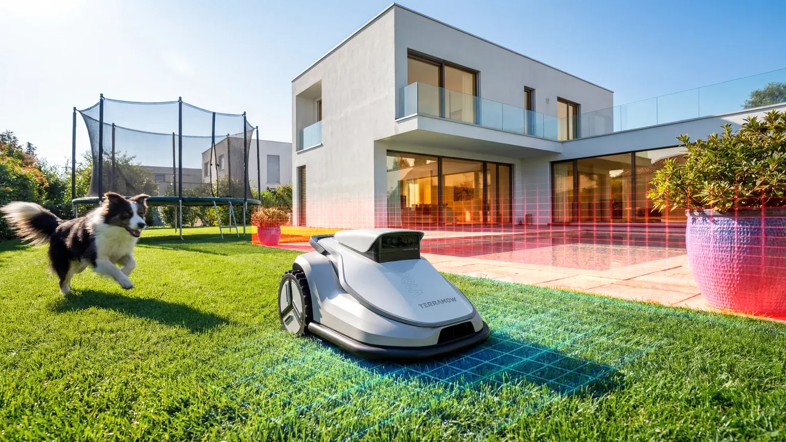 TERRAMOW in a modern garden setting